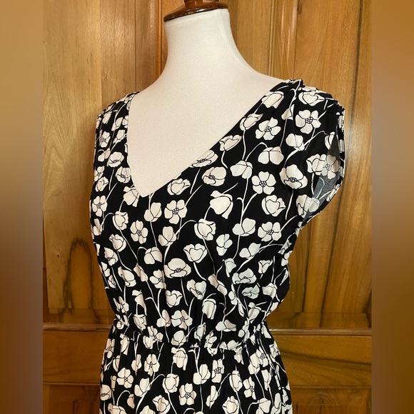 GAP - Floral Printed Black Draped Sleeveless Rayon Maxi Dress - EUC - S - Picture 12 of 12